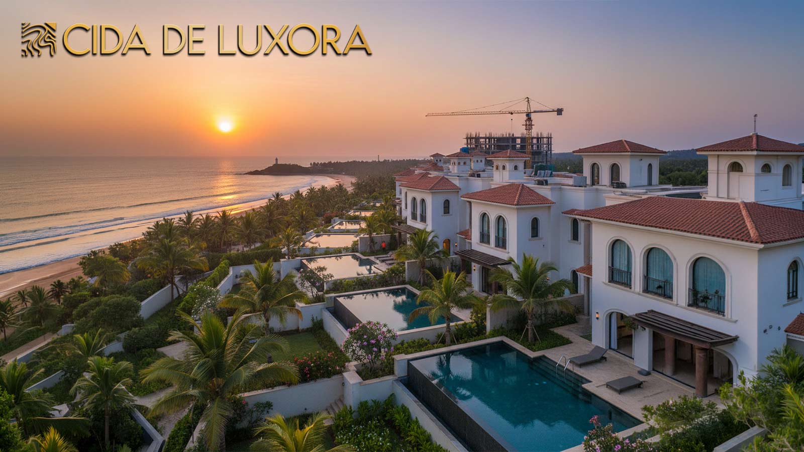 Luxury coastal villa landscape in Maha Goa region representing the best villa in maha goa backed by airport connectivity, tourism growth, and infrastructure development in 2026.